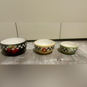 Mary Engelbreit Cherries Cameo checkered nesting bows